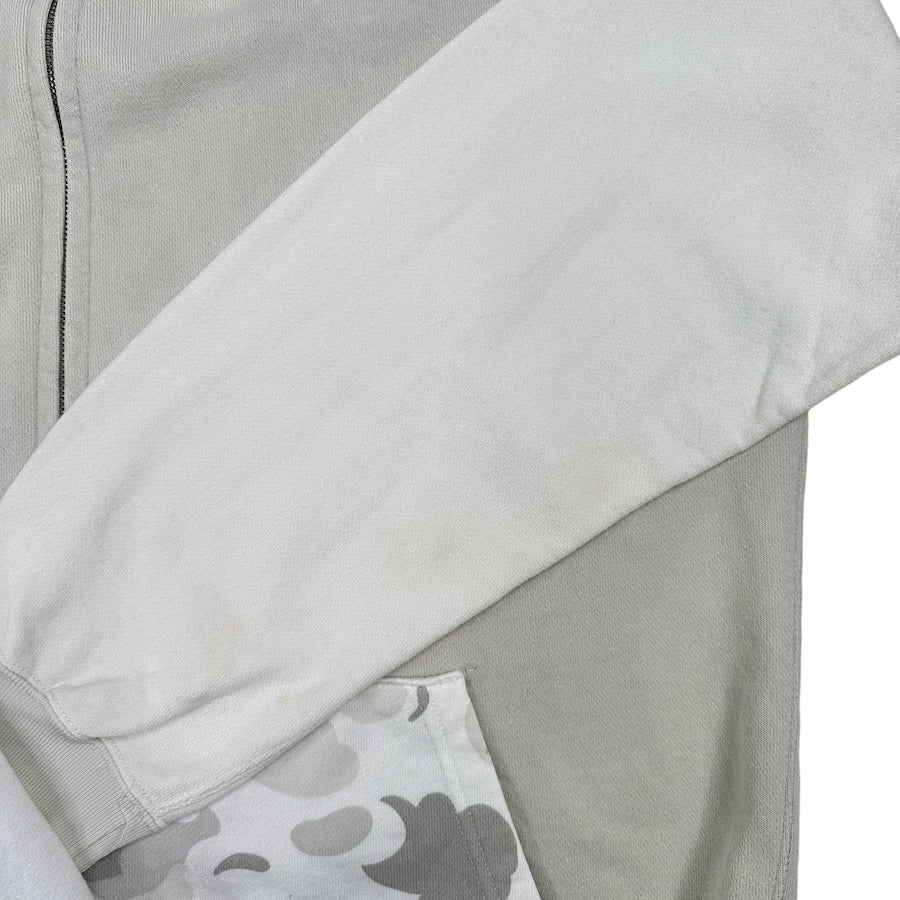 BAPE white colourblock full zip hoodie (L)
