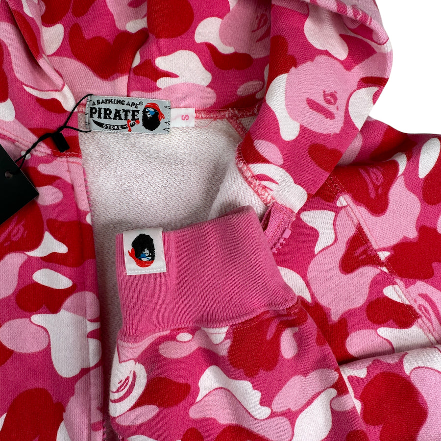 BAPE pink ABC camo hoodie (womens S)