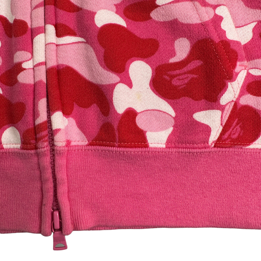 BAPE pink ABC camo hoodie (womens S)