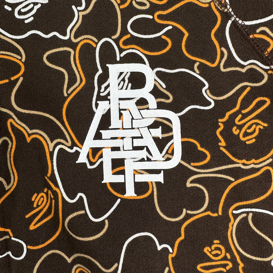 BAPE brown stencil camo full zip hoodie (L)