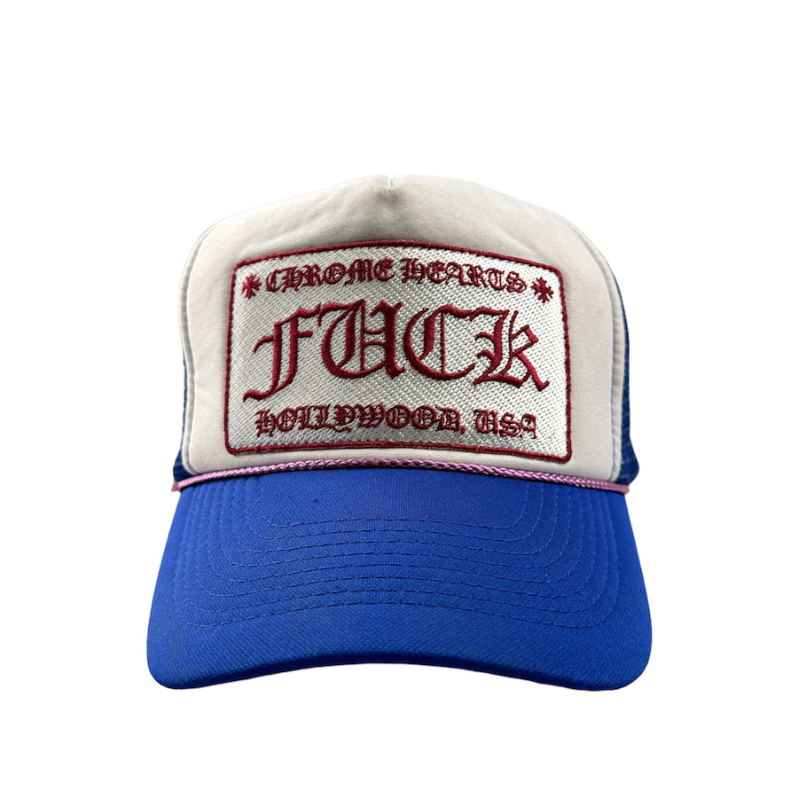 CHROME HEARTS CH hollywood trucker hate - blue / red / white