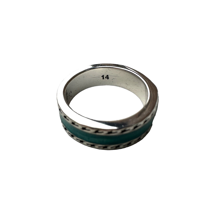 GUCCI turquoise enamel GG ring (14)