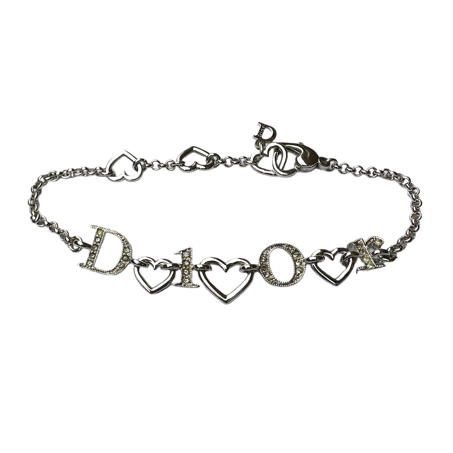 DIOR heart & letter charm bracelet