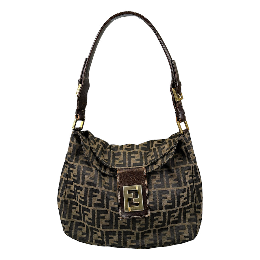 FENDI ZUCCA CANVAS SHOULDER BAG