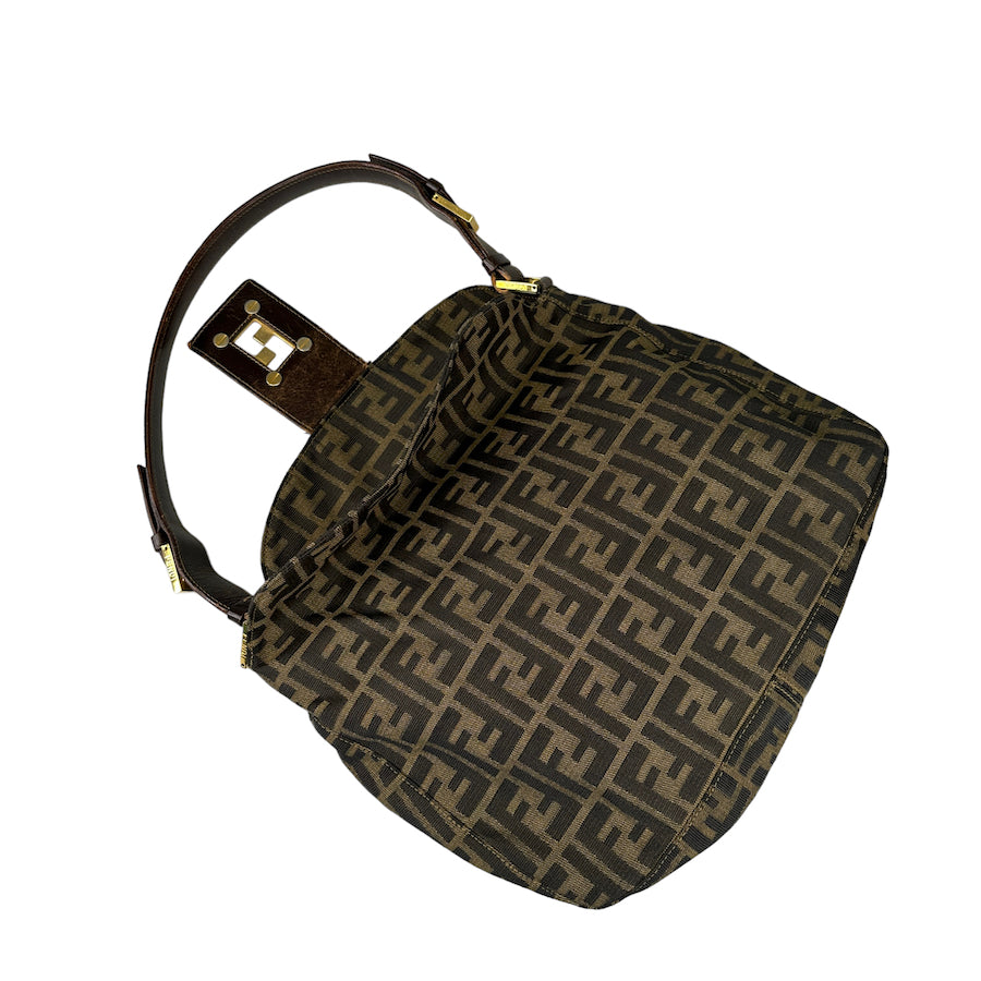 FENDI ZUCCA CANVAS SHOULDER BAG