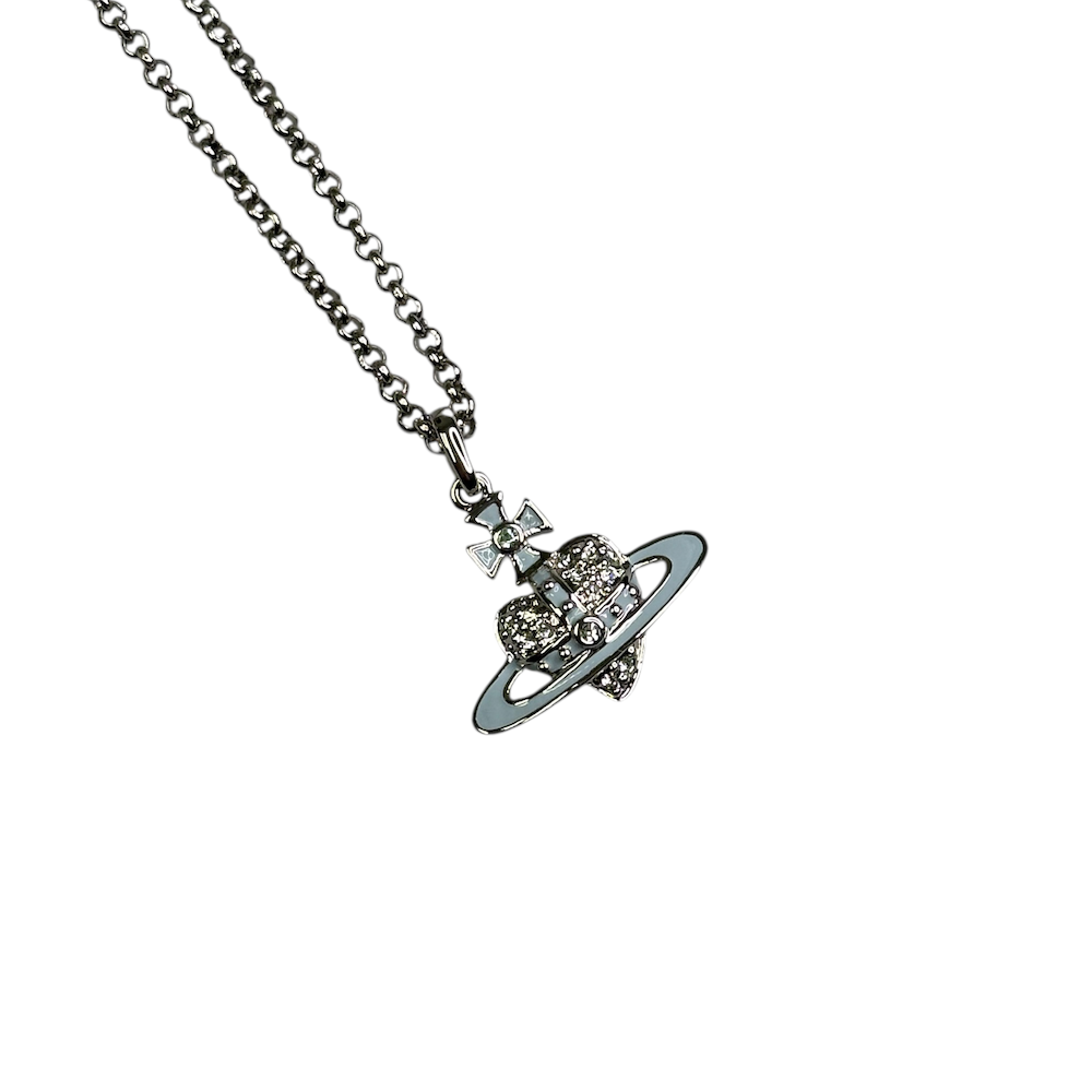 (NEW) VIVIENNE WESTWOOD REVERSE HEART NECKLACE - BLUE