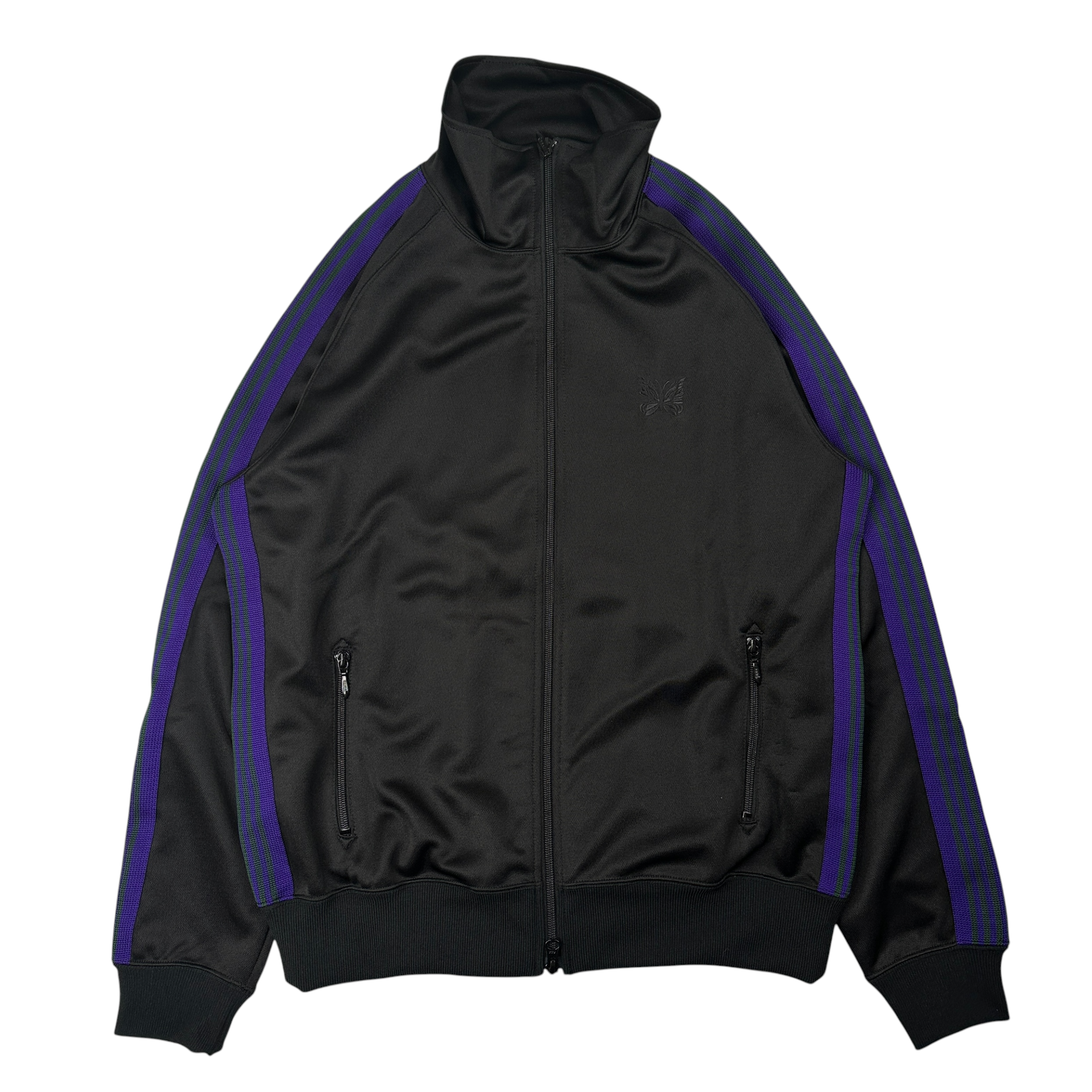 (NEW) NEEDLES POLY SMOOTH TRACK JACKET - BLACK / PURPLE / GREEN