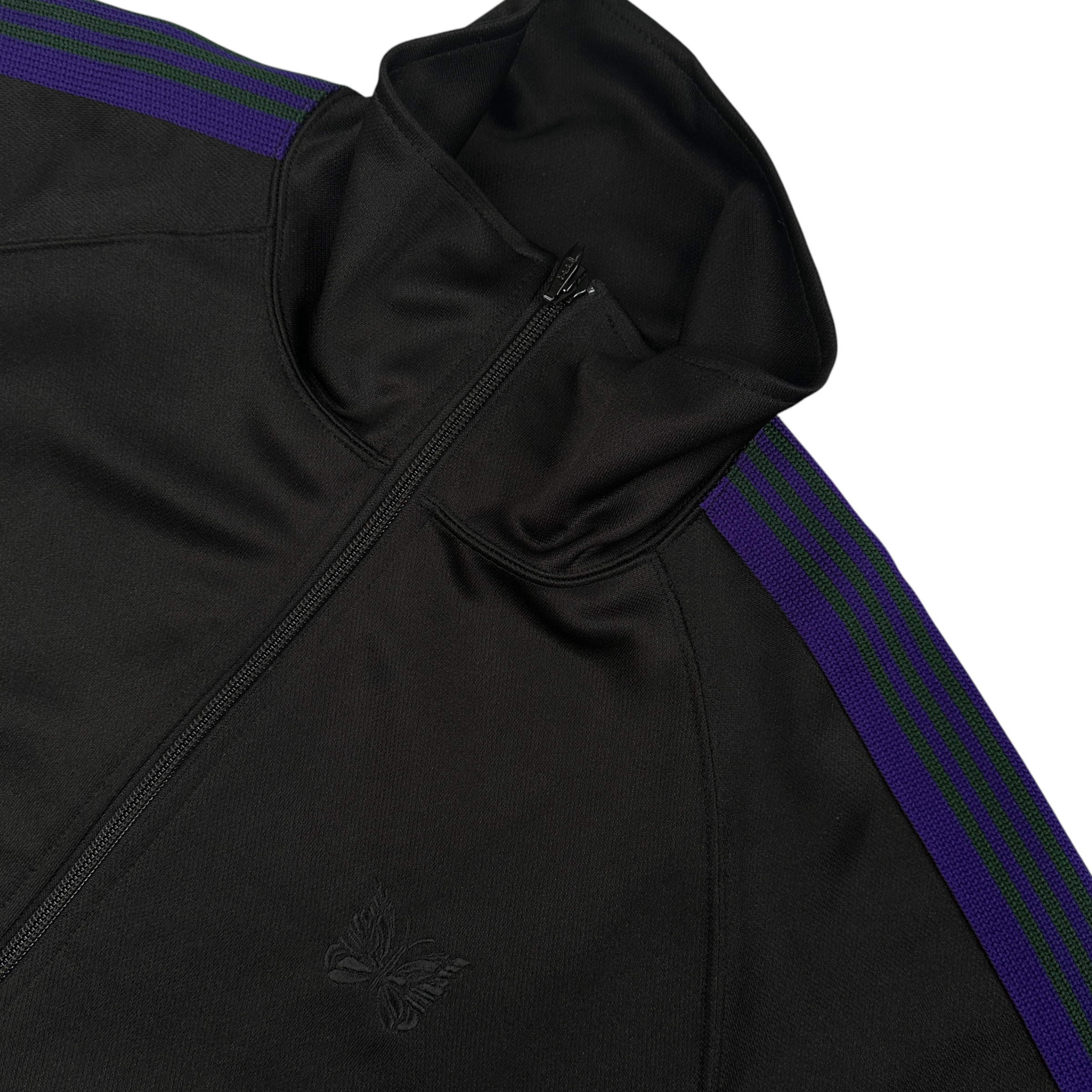 (NEW) NEEDLES POLY SMOOTH TRACK JACKET - BLACK / PURPLE / GREEN