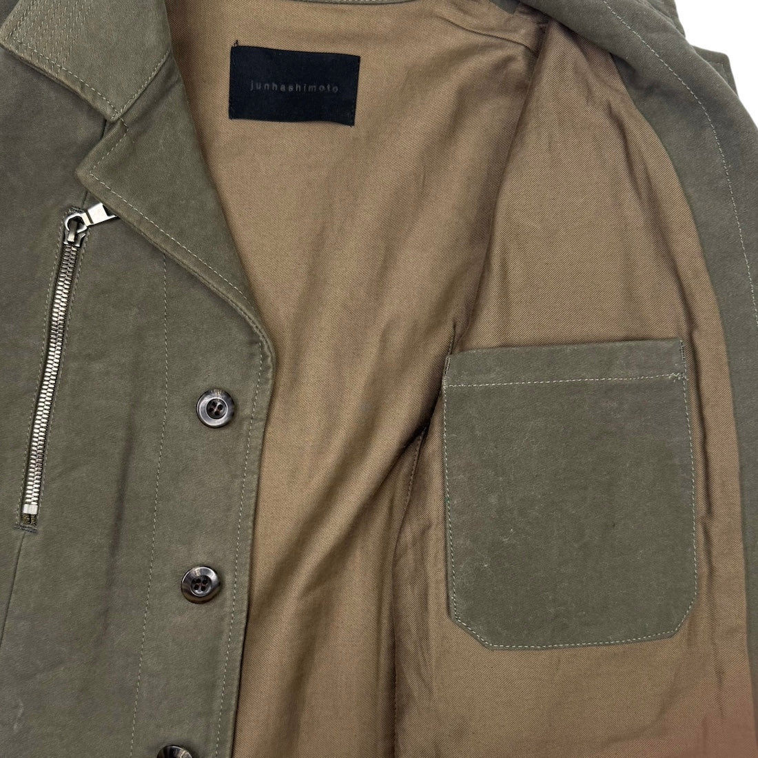 (2) JUN HASHIMOTO MULTI-POCKET COAT - GREEN