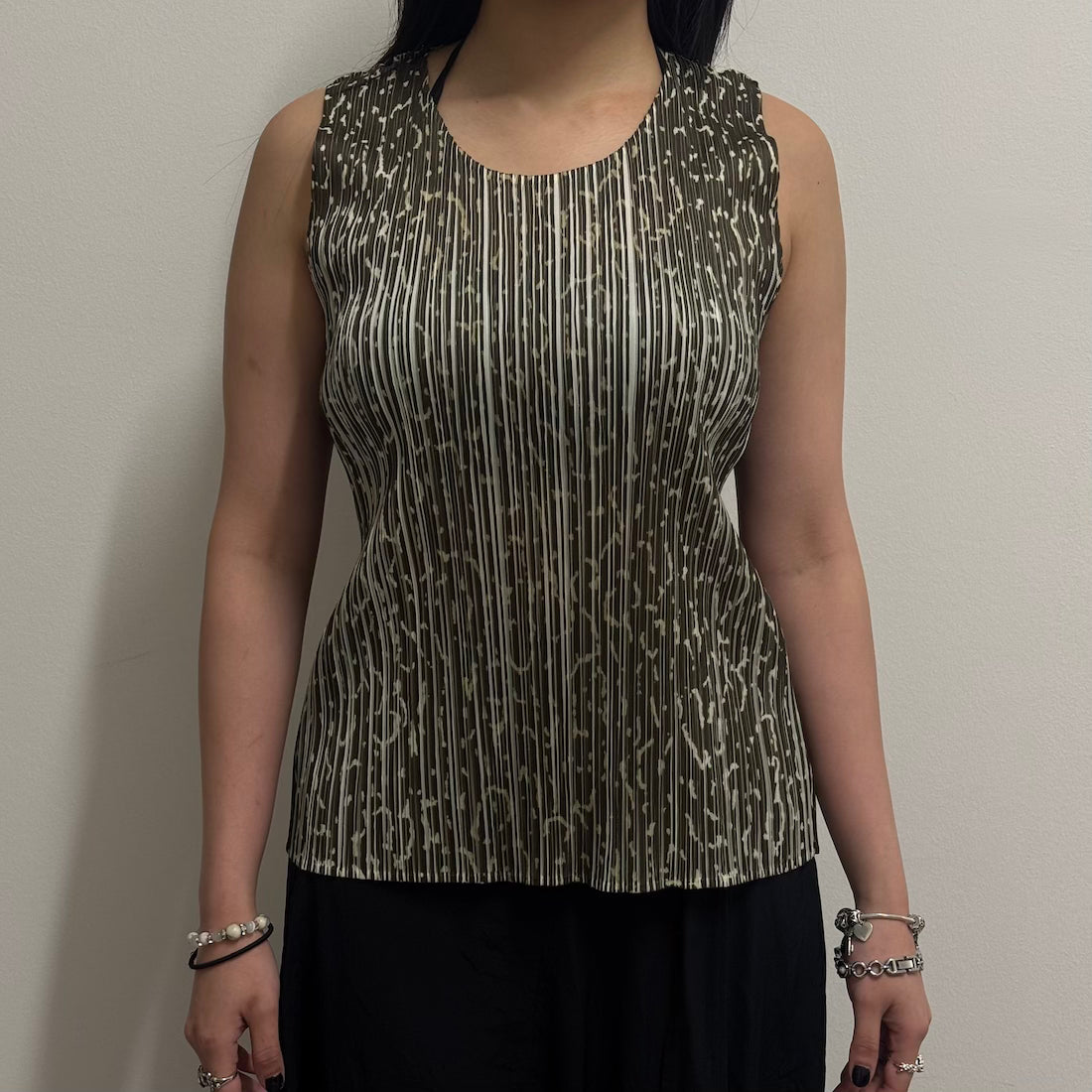 ISSEY MIYAKE PLEATS PLEASE LEOPARD PRINT TANK TOP