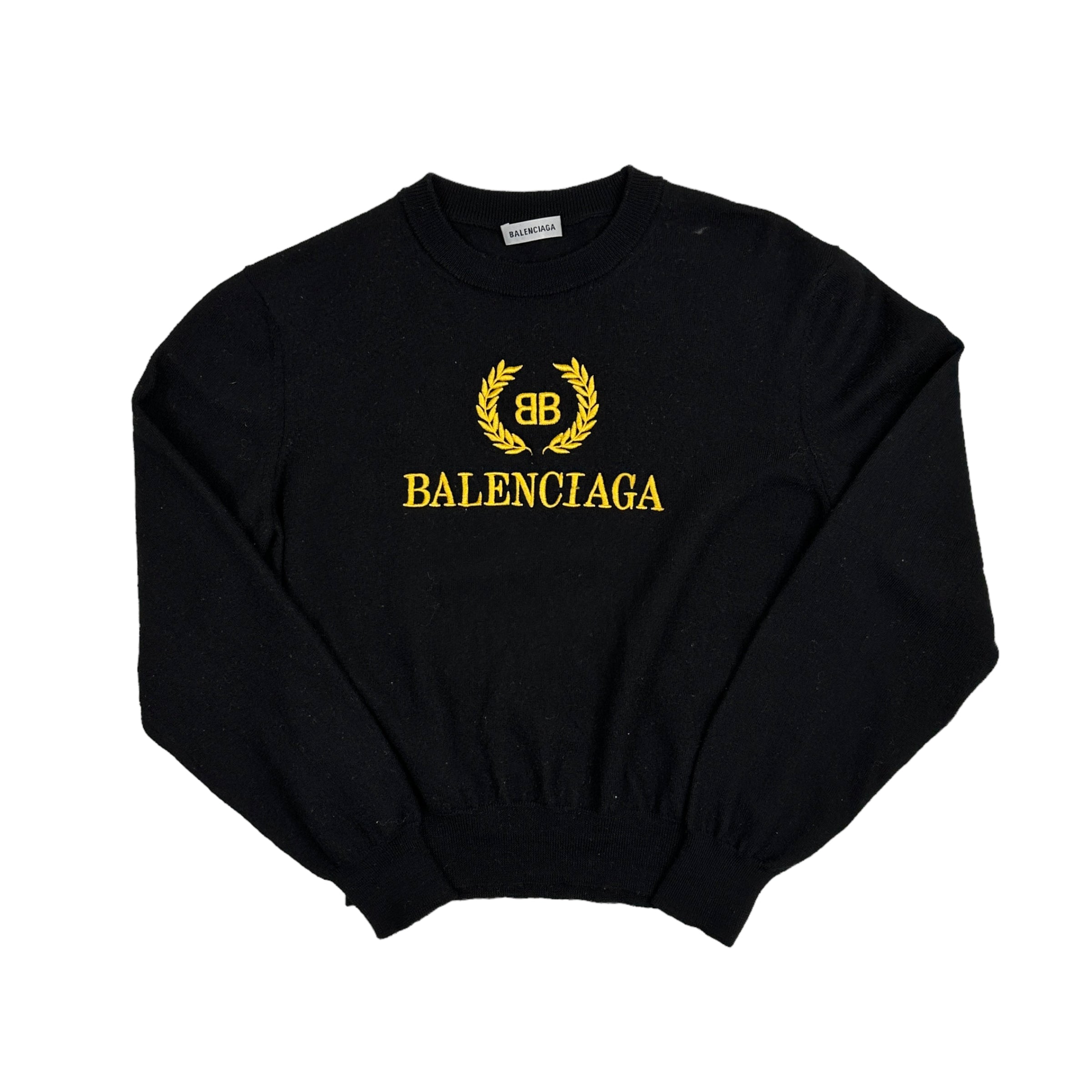 (womens) BALENCIAGA 2018 bb leaf knit - black