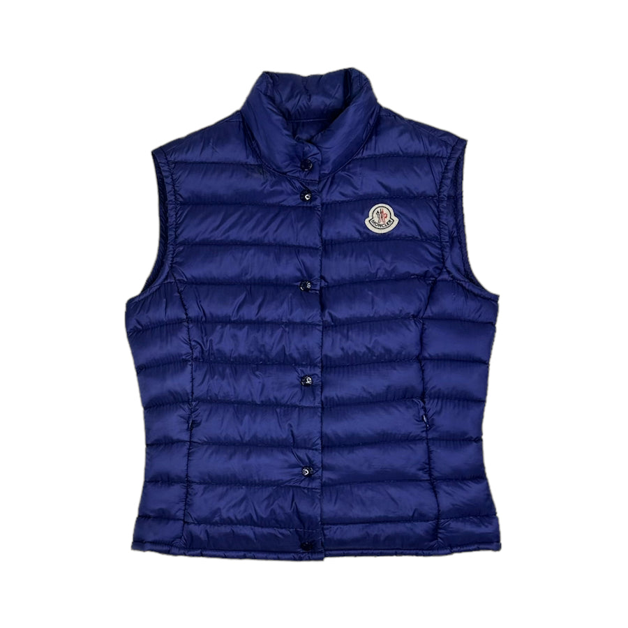 MONCLER blue LAINE lightweight down vest (womens XS)