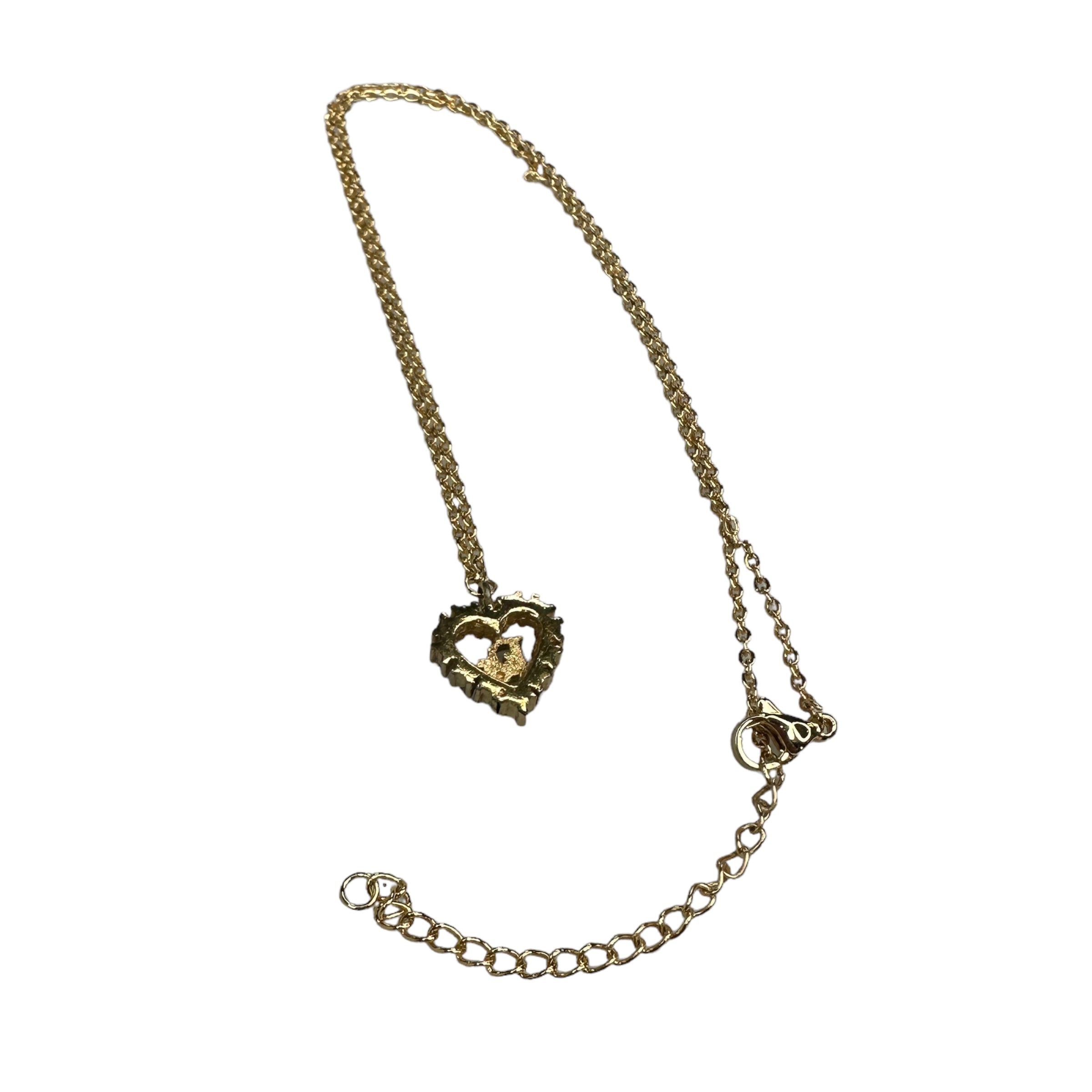 DIOR OBLIQUE LOGO RHINESTONE HEART NECKLACE (REPLACEMENT CHAIN)