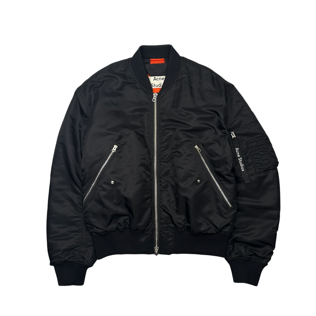 (48) ACNE STUDIOS MA-1 BOMBER JACKET - BLACK