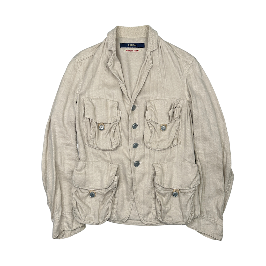 (XS) KAPITAL VITNAGE UTILITY JACKET - BEIGE