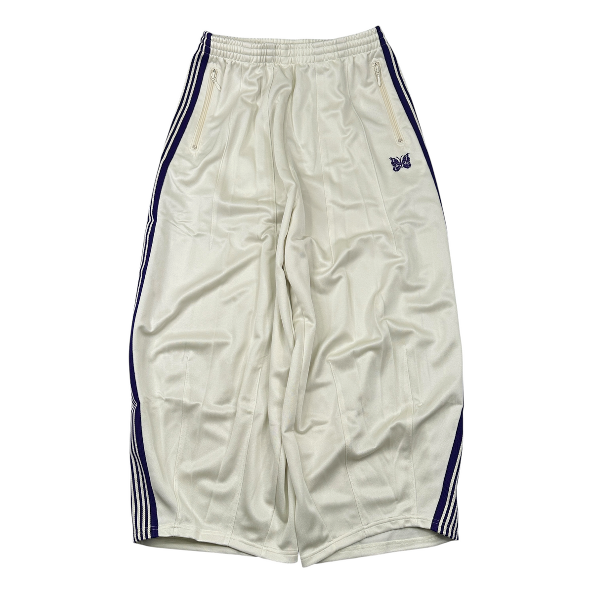 (NEW) NEEDLES H.D TRACK PANTS - WHITE / PURPLE