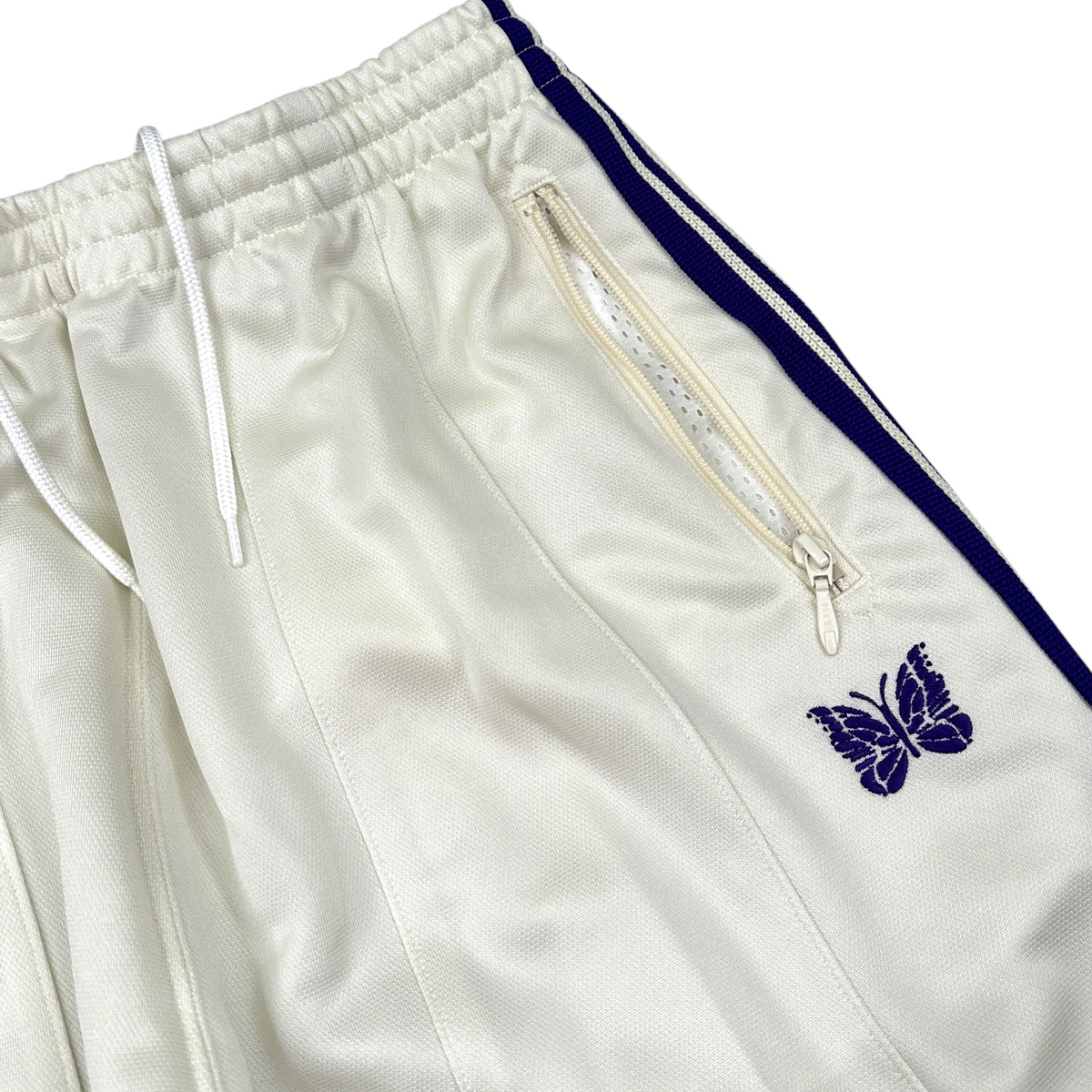 (NEW) NEEDLES H.D TRACK PANTS - WHITE / PURPLE