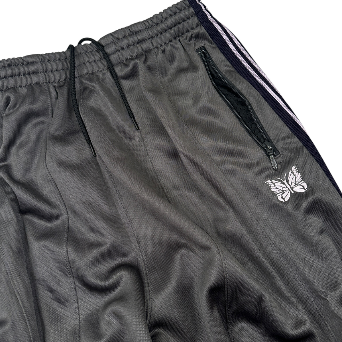 (NEW) NEEDLES H.D TRACK PANTS - GREY / PURPLE