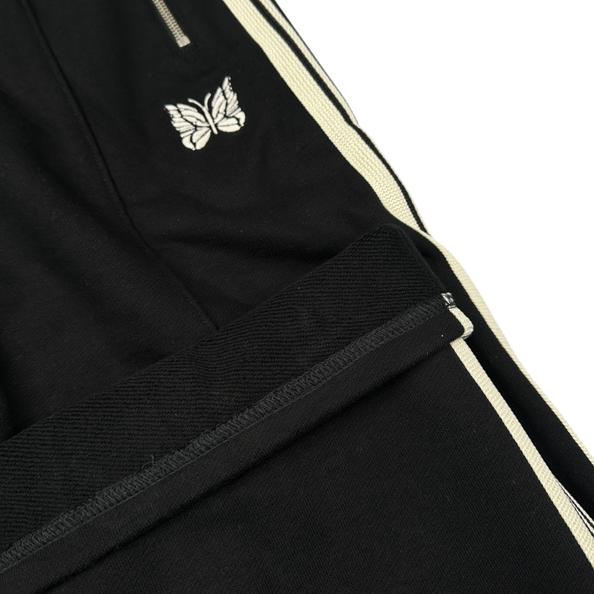 (NEW) NEEDLES H.D COTTON JERSEY TRACK PANTS - BLACK