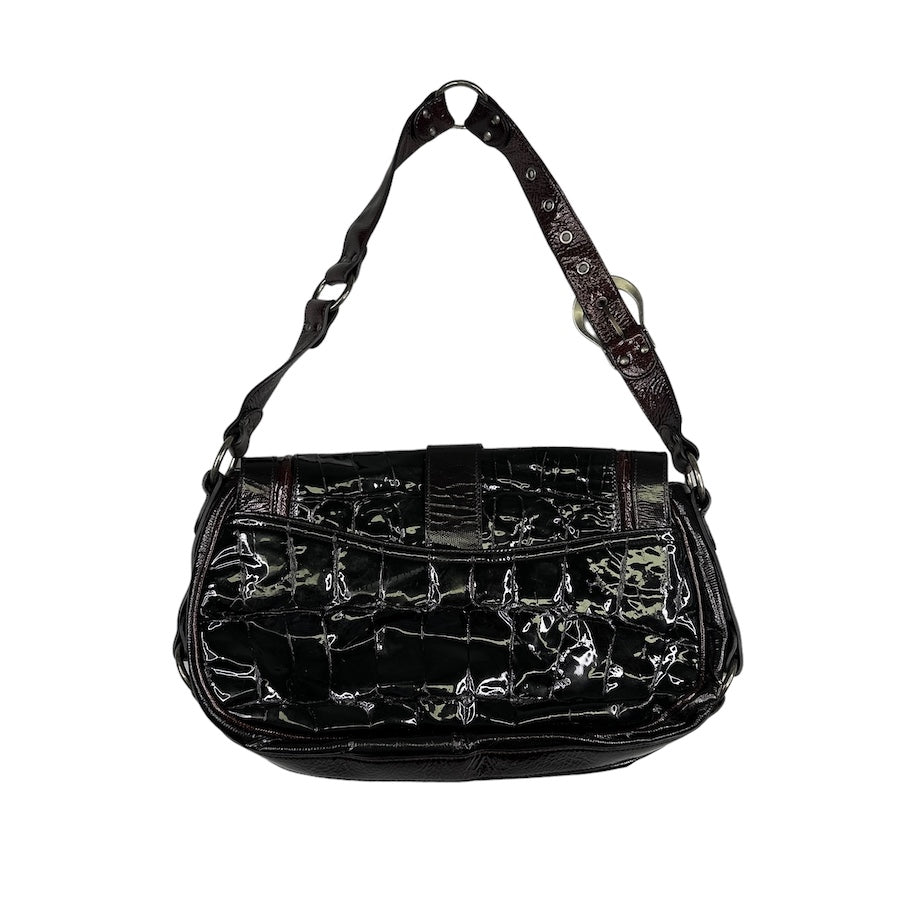 DIOR 2007 GUACHO PATENT LEATHER SHOULDER BAG