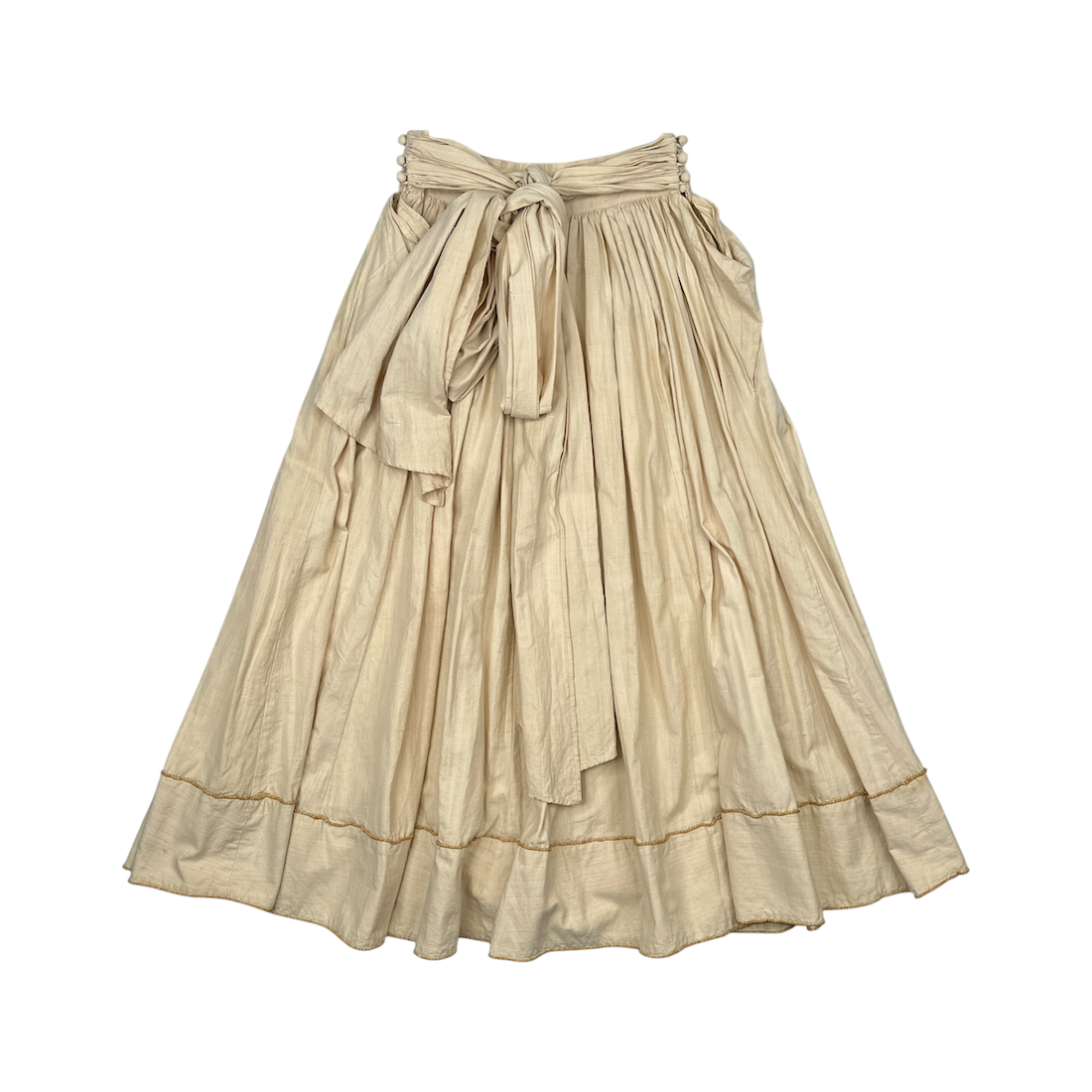 ASHA BY MDS (ISSEY MIYAKE SUB-LINE) PLEATED SKIRT - BEIGE