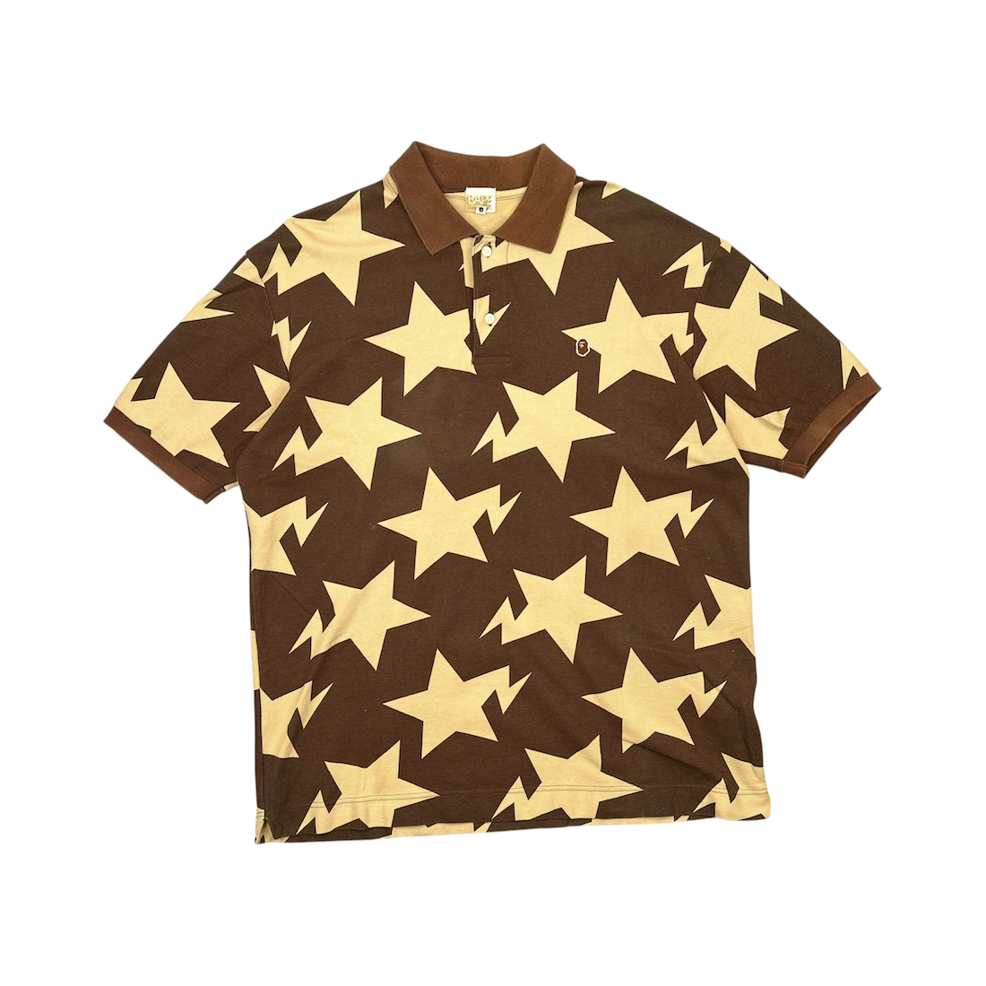 (L) BAPE 2000s STA POLO - BROWN