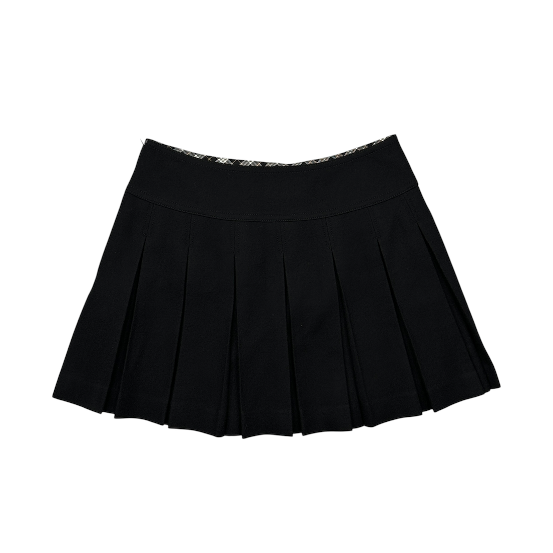 (38) BURBERRY BLUE LABEL WOOL PLEATED SKIRT