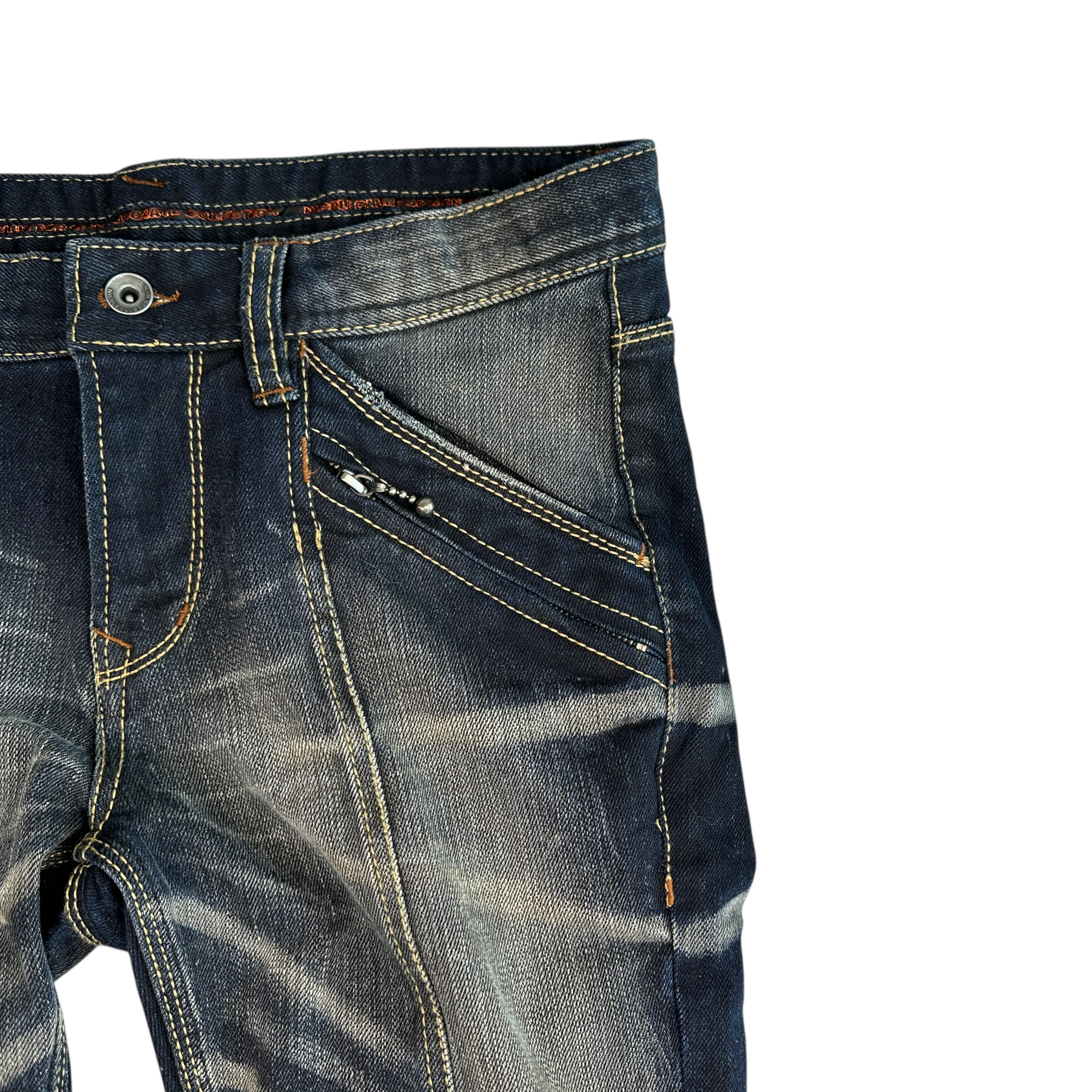 NICOLE CLUB FOR MEN WASHED DENIM JEANS - DARK BLUE