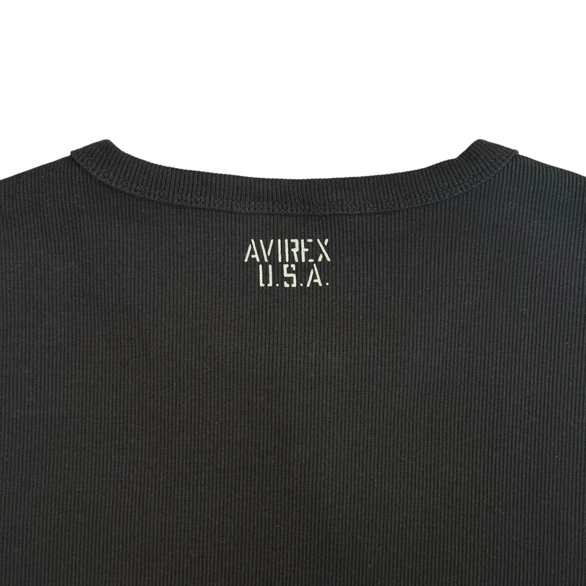 (NEW) AVIREX EVERY DAY LONG SLEEVE V NECK - BLACK