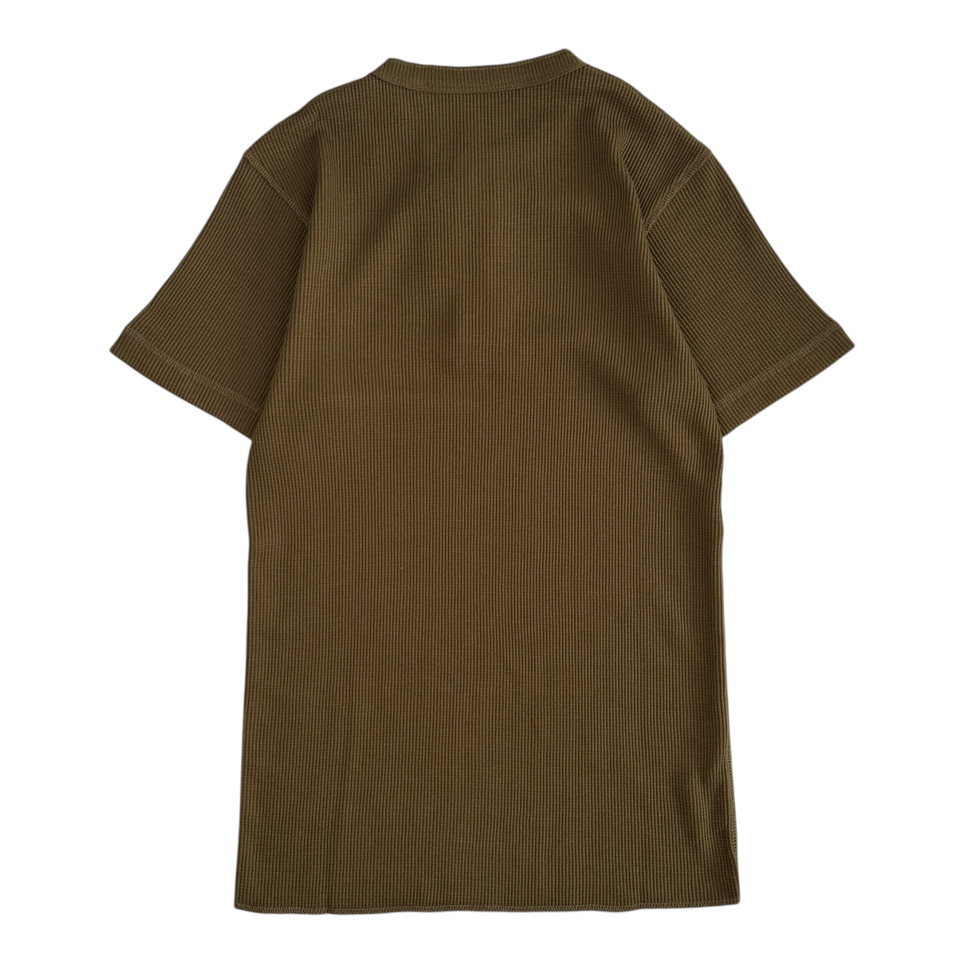 (NEW) AVIREX WAFFLE HENLEY SHORT SLEEVE TOP - OLIVE