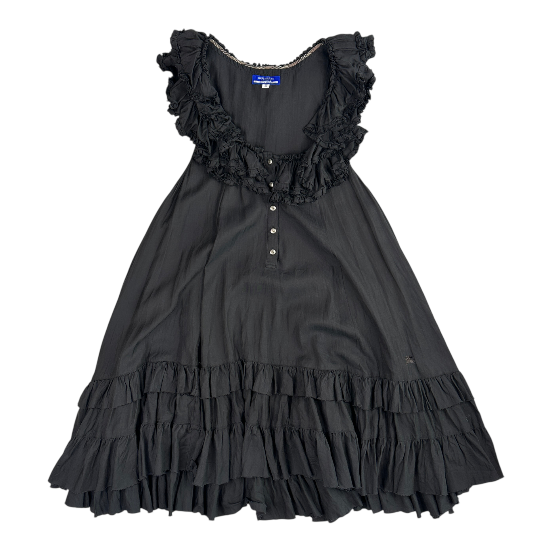 (38) BURBERRY BLUE LABEL FRILLED DRESS - BLACK