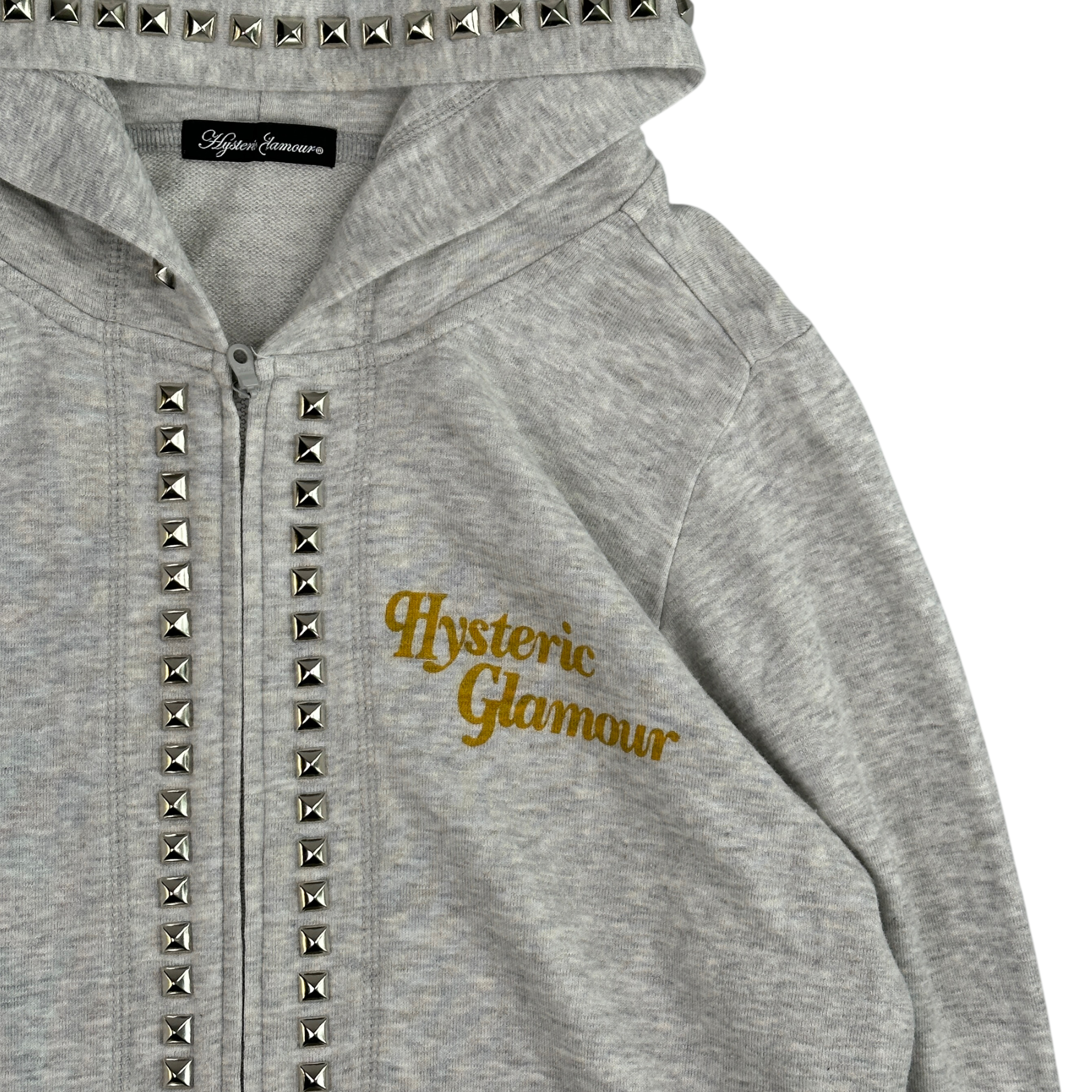 HYSTERIC GLAMOUR STUDDED HOODIE - GREY