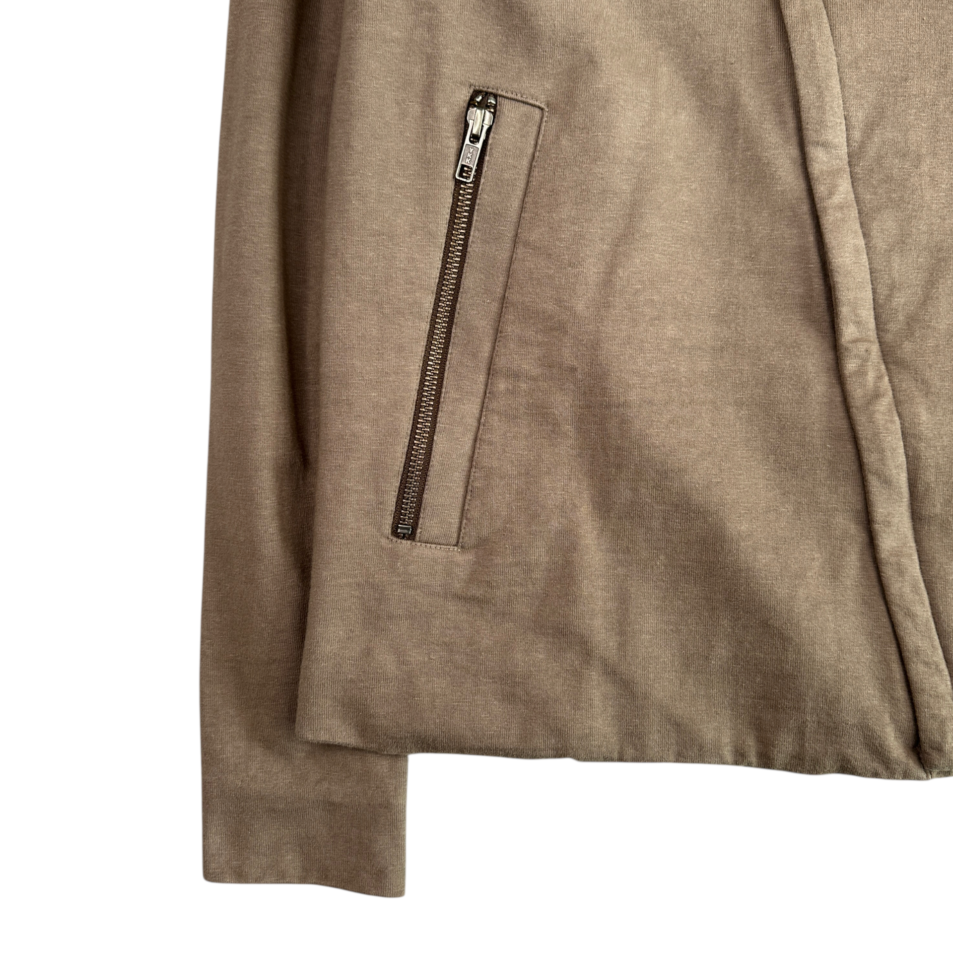 HELMUT LANG ASYMMETRICAL ZIP JACKET - LIGHT BROWN