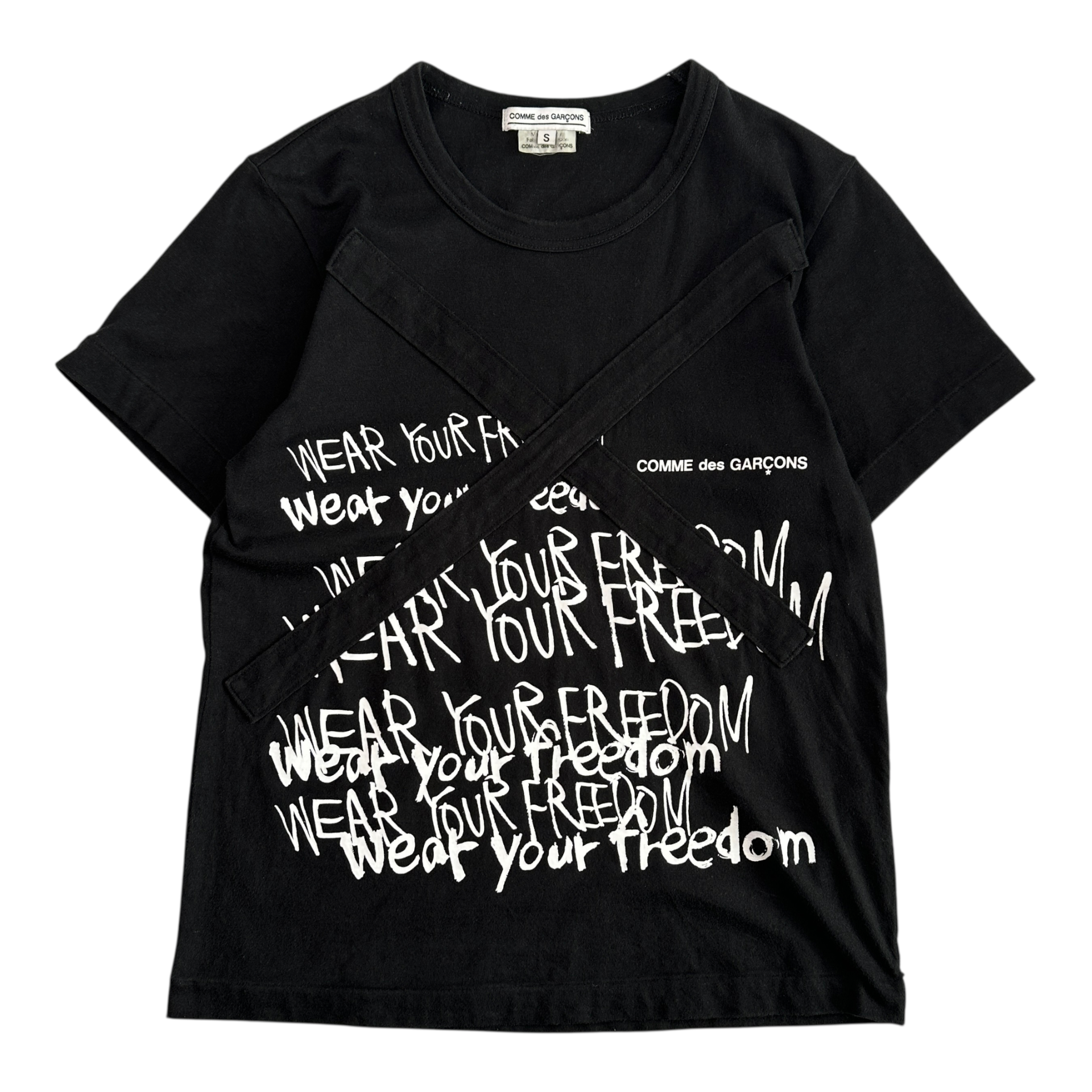 (S) COMME DES GARCONS 2021 "WEAR YOUR FREEDOM" T-SHIRT - BLACK