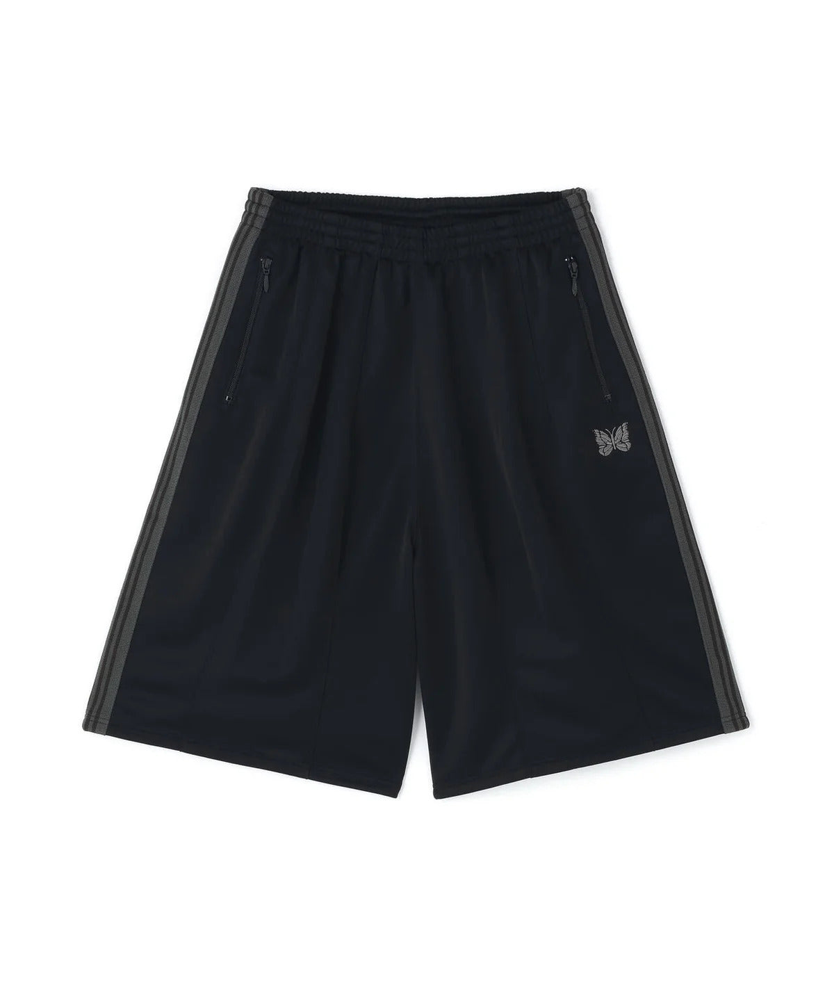 (NEW) NEEDLES H.D TRACK SHORTS - BLACK / DARK GREY
