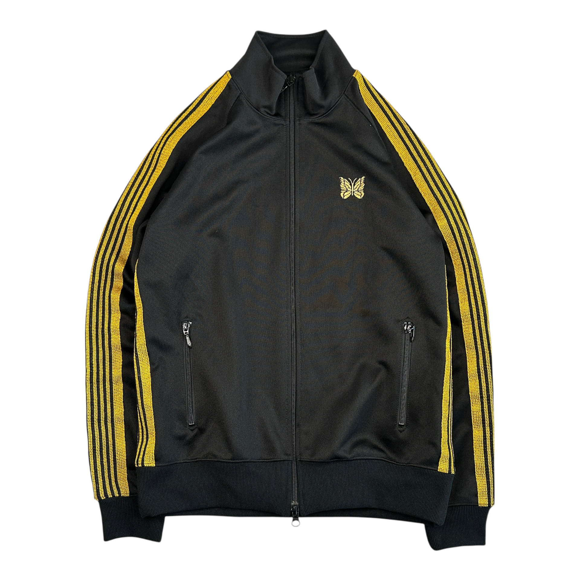 (S) NEEDLES POLY SMOOTH TRACK JACKET - BLACK/YELLOW