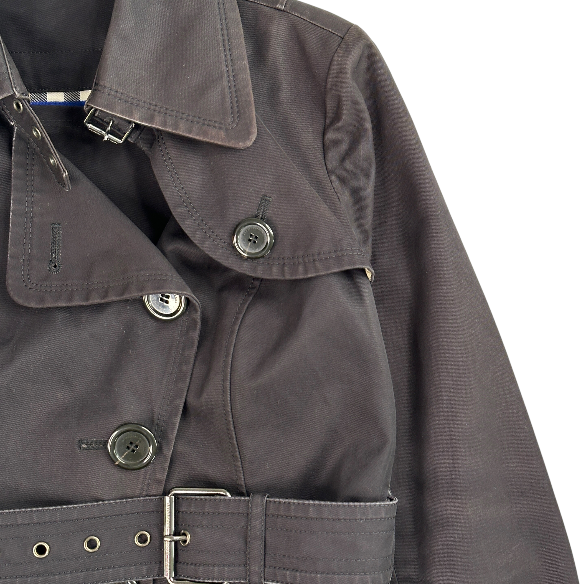 (38) BURBERRY BLUE LABEL TRENCH COAT - BLACK
