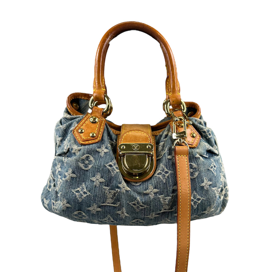 LOUIS VUITTON DENIM PLEATY W/ ADDITIONAL CROSSBODY STRAP