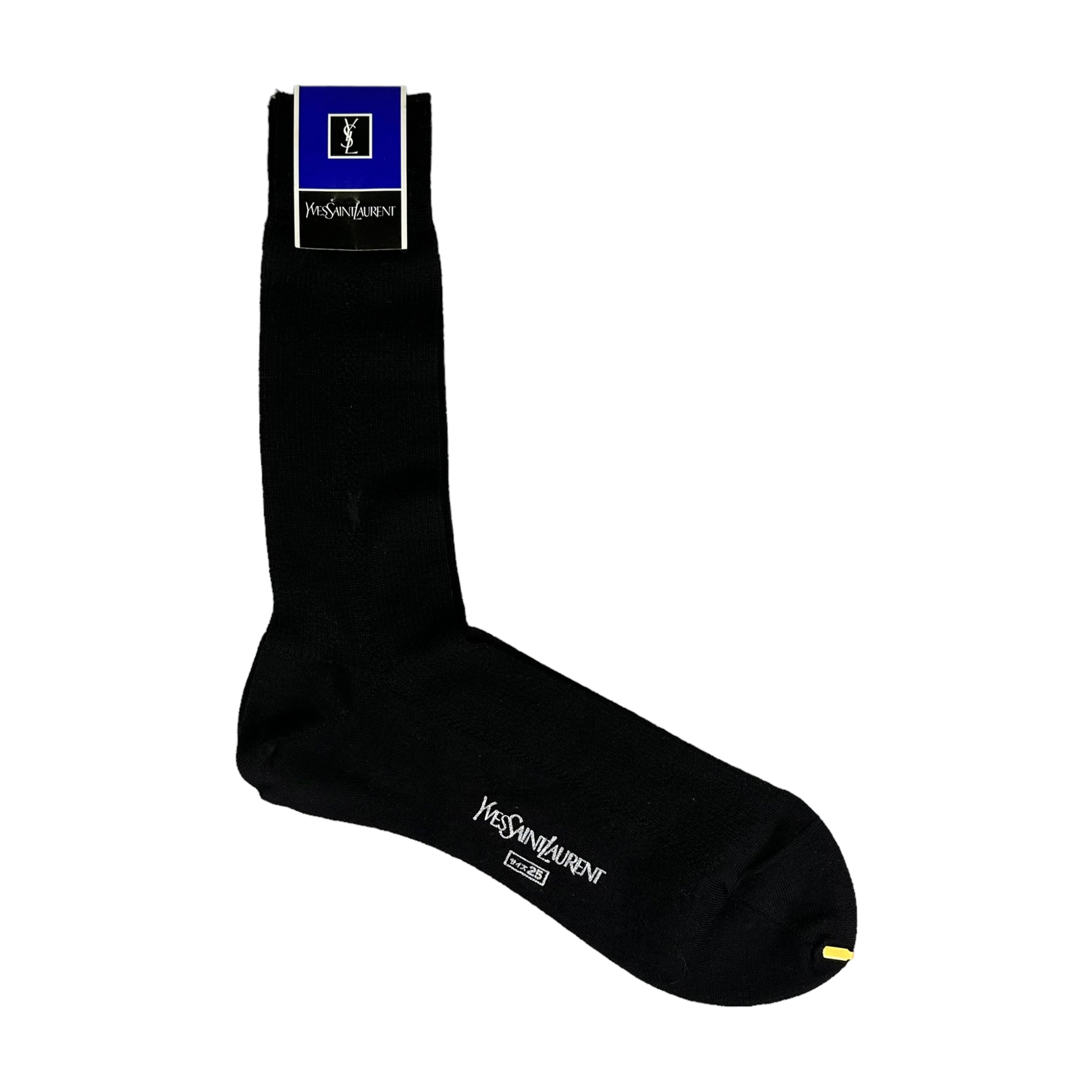 YVES SAINT LAURENT BLACK SOCKS W/ BLACK LOGO