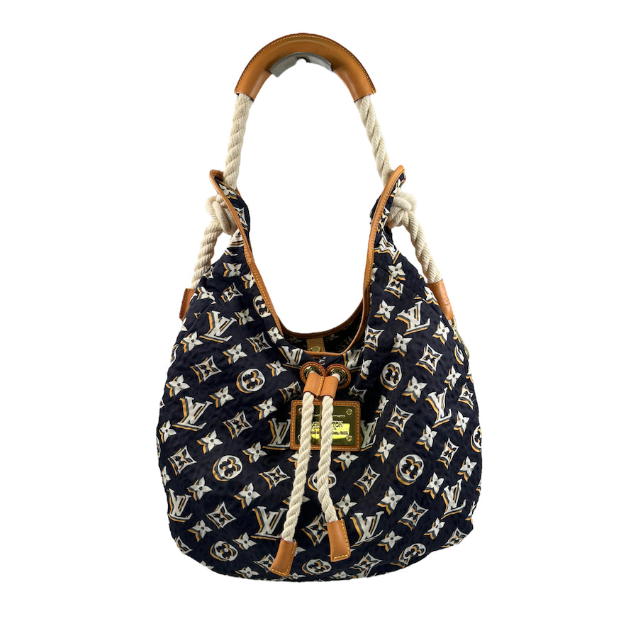 LOUIS VUITTON NYLON MONOGRAM CRUISE BULLES GM NAVY BAG