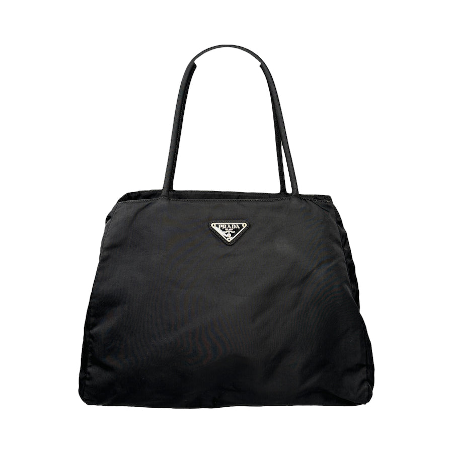 PRADA BLACK NYLON TOTE BAG