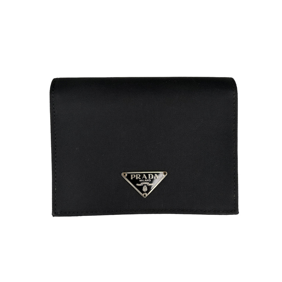 PRADA BLACK NYLON BI-FOLD WALLET