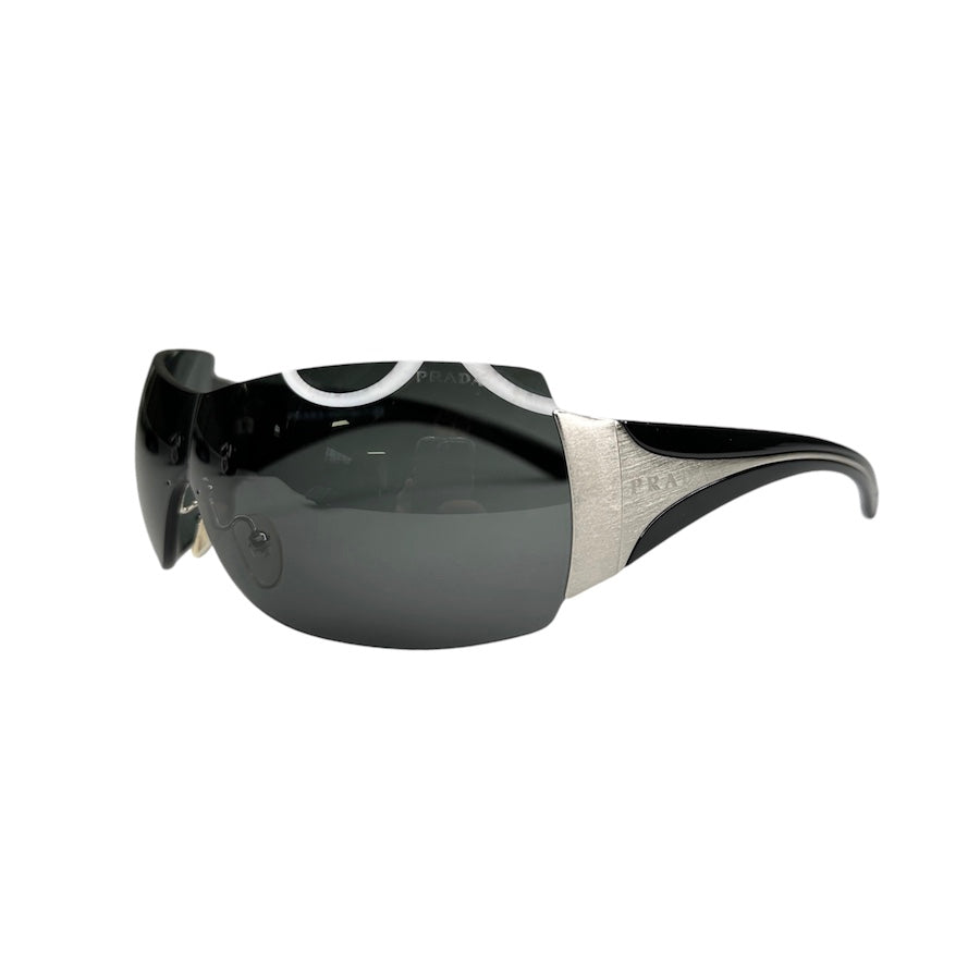 PRADA SPR04I SHIELD SUNGLASSES - BLACK