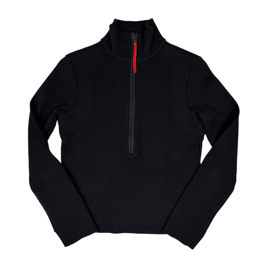 PRADA SPORT NYLON HALF IP PULLOVER - BLACK