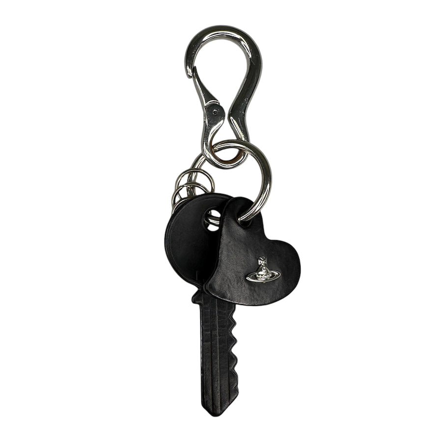 VIVIENNE WESTWOOD LEATHER KEY & HEART KEYCHAIN