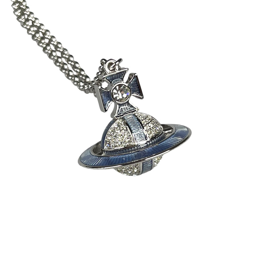 VIVIENNE WESTWOOD ORB NECKLACE BLUE/SILVER