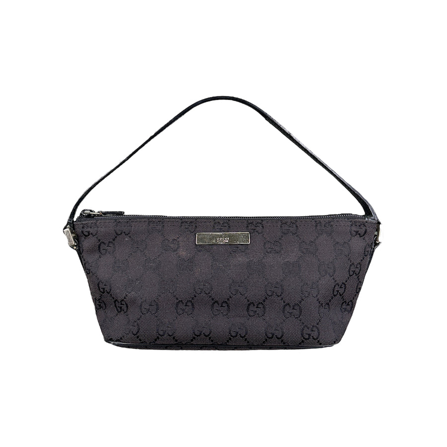 GUCCI GG CANVAS BOAT POCHETTE - BLACK