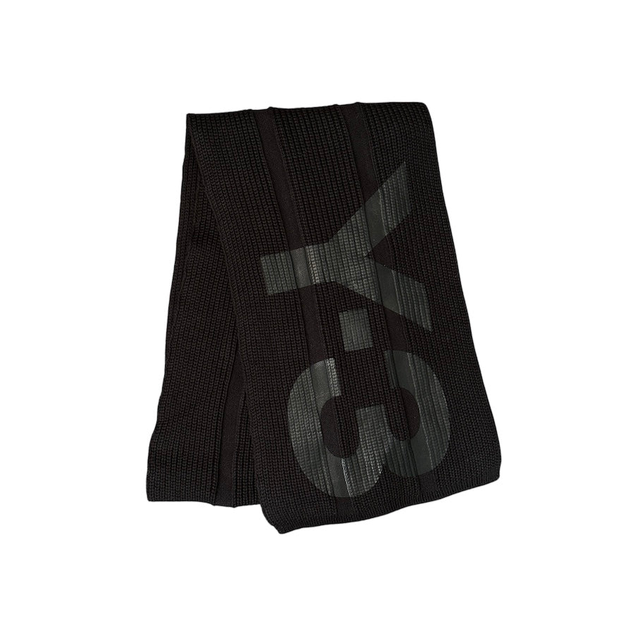 ADIDAS Y3 YOHJI YAMAMOTO WOVEN LOGO SCARF - BLACK / BLACK