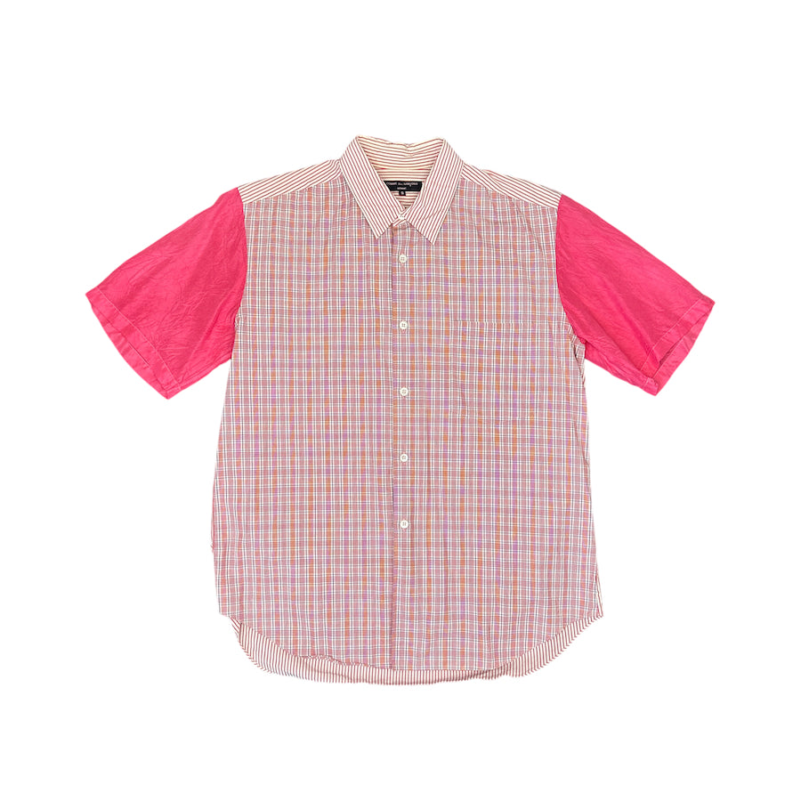 COMME DES GARCONS HOMME 2004 PINK PLAID BUTTON UP SHIRT