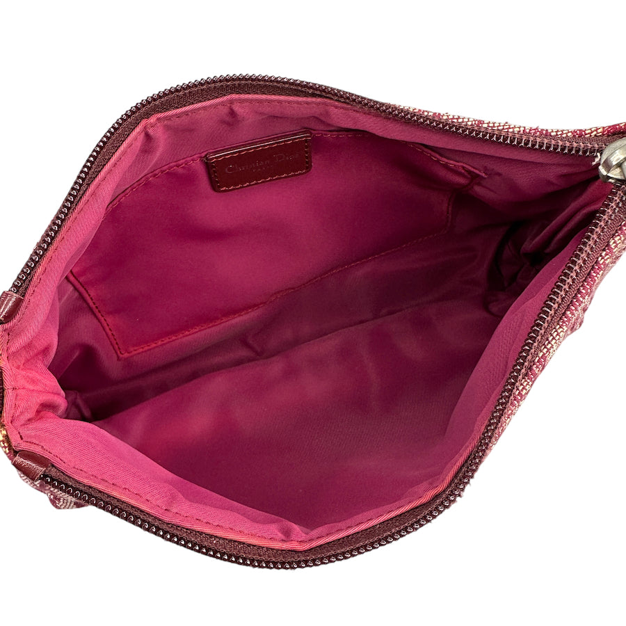 DIOR TROTTER MONOGRAM POCHETTE BAG - BURGUNDY